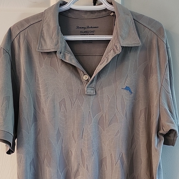Tommy Bahama Other - Tommy Bahama Leaf Pattern Polo in Gray